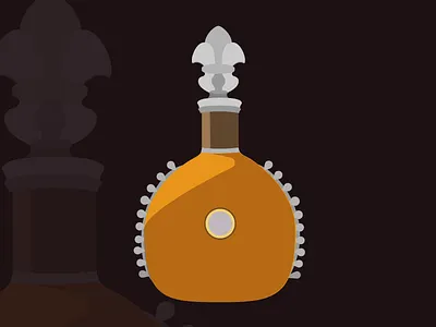 Louis XIII bottle cognac illustrator liquor louis xiii remy martin vector