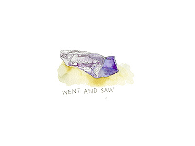 Went And Saw amethyst crystal drawing illustration lettering nature print rock watercolor