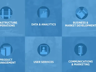 Deparments blue careers icons illustrations