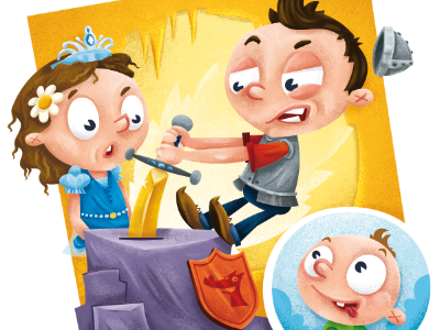 That's stuck! birth card illustration