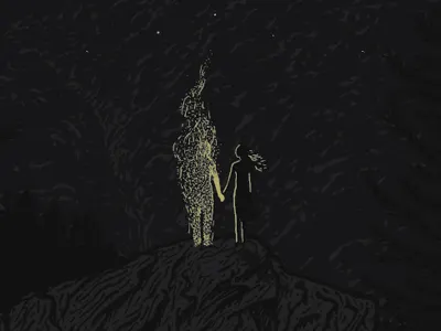 Gig Poster Snippet ashes gigposter gold mountains stars