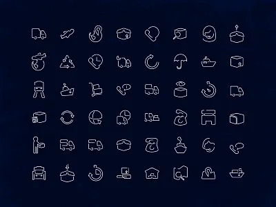 48 Logistic Icons part I box car icon icons lines logistic icons map pack package phone ship transport