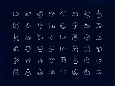 48 Logistic Icons part I box car icon icons lines logistic icons map pack package phone ship transport