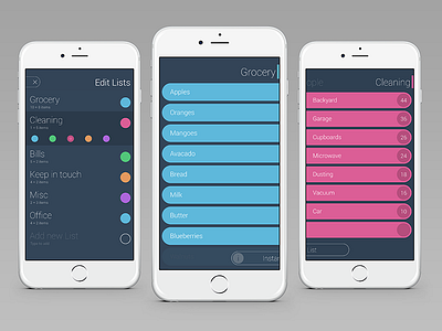 Listant - Enhanced To-do lists app clean design ios iphone list menu productivity simple to do ui ux