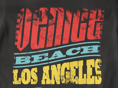 T Shirt Design 1486 beach california los angeles summer type typography venice beach