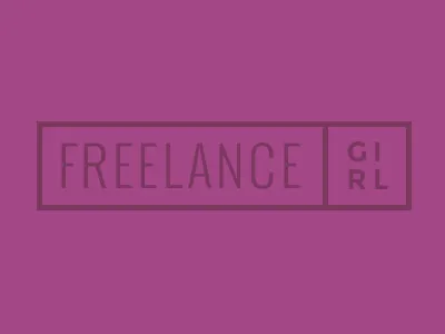 Freelance Girl clean flat logo modern purple typography