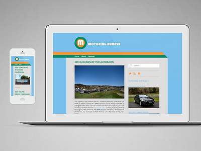 Motoring Rumpus auto automotive blog car cars clean minimalist webdesign