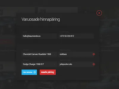 Form elements for Revilo add button close delete form input modal