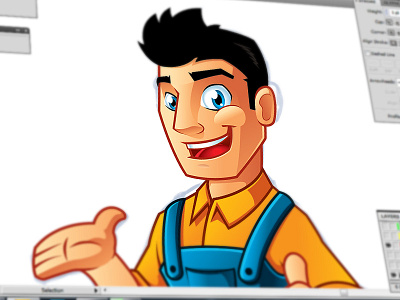 Character in progress character illustration mascot progress smiling vector work