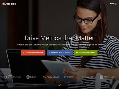 New Homepage for AddThis addthis homepage jeffwongdesign