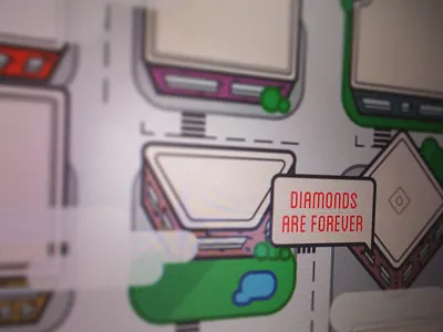 Buildings buildings clouds cute diamonds fun line art scene ui