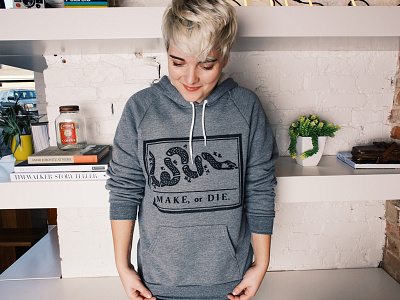 Make or Die Hoodie die flag hoodie make make or die makers union co screen print silkscreen