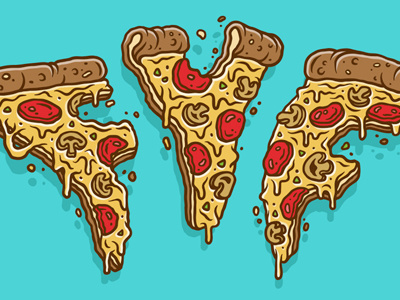 FYF Fest cheese concert design food fyffest illustration music pepperoni vector pizza shrimps type vector