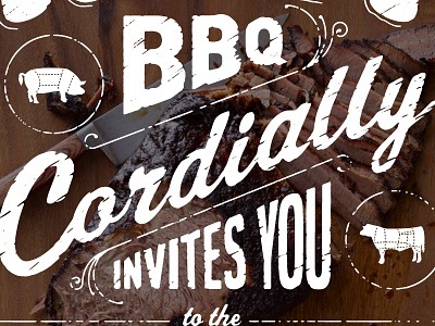 Sonny's BBQ Pitmaster Class Invite - Close Up barbeque bbq cow meat pig stacked type