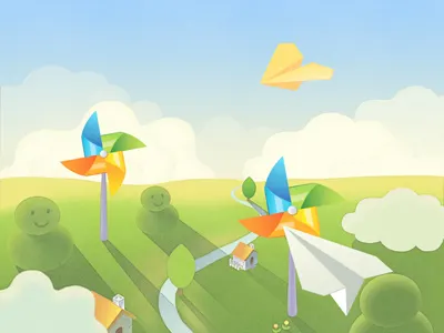 Paper plane cloud paper plane pinwheel