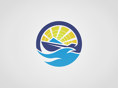 Harbor Resort & Rentals boat branding dribbble flat logo vector water