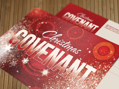 Christmas Covenant Church Postcard christmas love musical pageant photoshop postcard red sermon title snow template