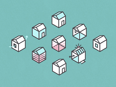 Icons housing project eco housing icon isolation isometric