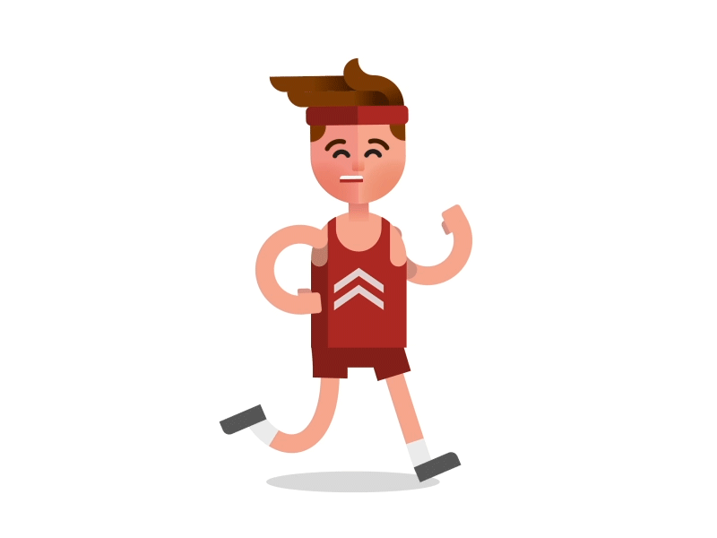 Muscle Marathon animation character charity gif jogging london loop man marathon run running