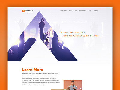 Just for fun church elevation landing page mockup photoshop psd ui ux web design