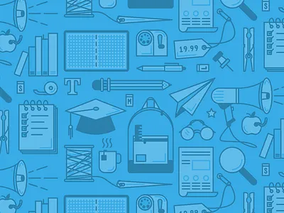 Pattern apparel clothing icons illustration paper pattern pencil school tape