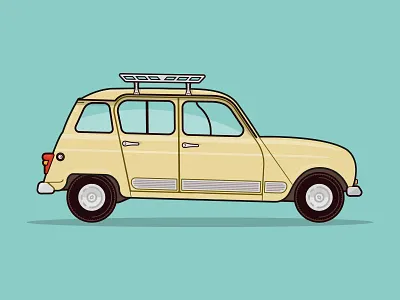 Renault 4 car classic illustration renault retro vector