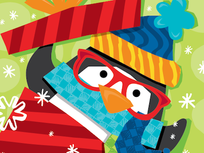 Penguin Surprise christmas illustration penguin vectors xmas