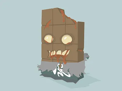 Zombie Crunch Bar cartoon chocolate food horror humour illustration zombie