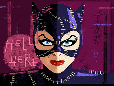 Catwoman alan defibaugh batman catwoman comics dc digital illustration illustration movies tim burton vector