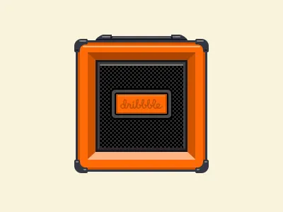 Dribbble-Loudspeaker box clean dribbble icon machine orange player speaker ui