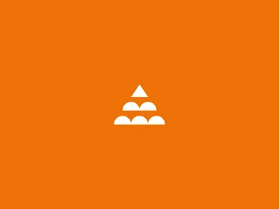 Roof logo brand flat logo orange roof shingles simple