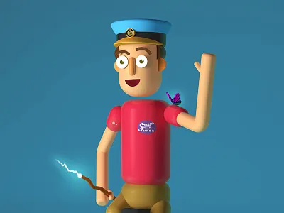 Bro 3d bro brothers butterfly child cinema4d colourful illustration raf simple unicycle wand