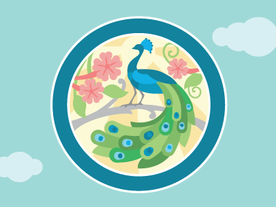 seal illustration feathers peacock