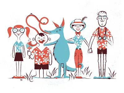 Family Safari aardvark boy family father lolly man safari son tongue