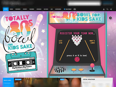 Totally 80s Bowl For Kids' Sake 8 bit 80s 8bit ad adobe edge big brothers big sisters bowl bowling edge html5 pins totally