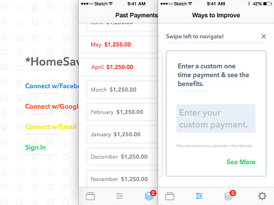 HS App [wip] app budget cards finance light mobile savings ui ux