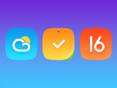Icons calendar check cloud gradient icons miui notes squircle weather