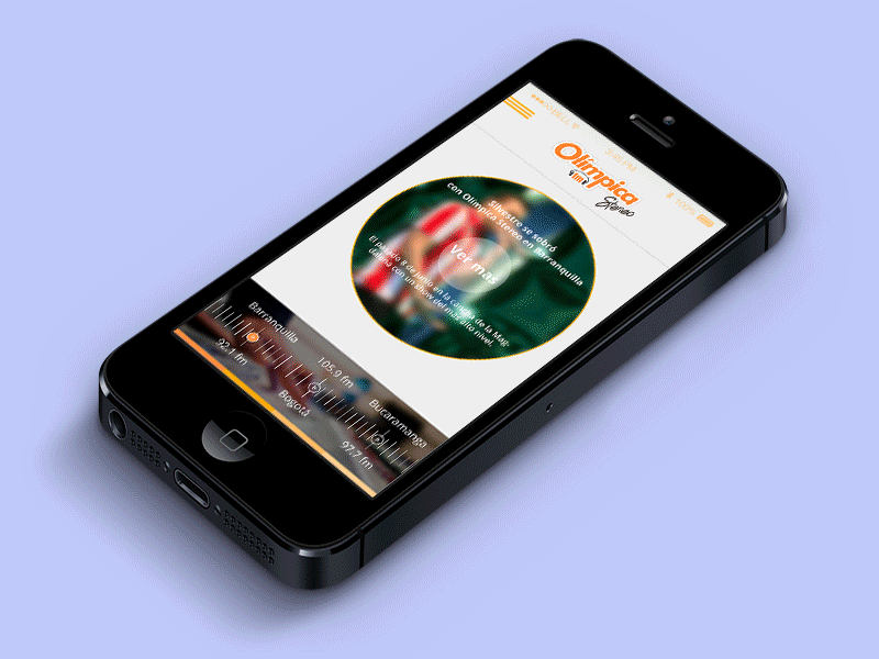 Emisora Olimpica stereo ios radio uiux