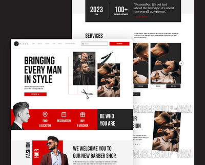 Barbershop landing page - UI web design shot design ui ui design ui website design user experience design user interface design ux design website design