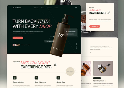 Premium Skin Care Landing Page branding clean desktop e commerce hero section homepage landing page photography responsive skin care ui ux web design website