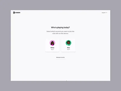 Ender Parental Controls clean dark dashboard ender game kids parental controls ui ux web