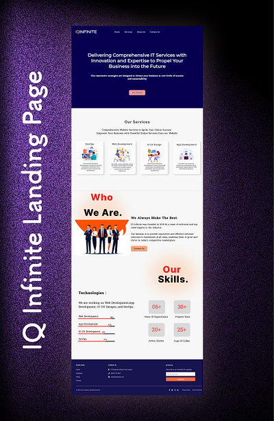 IQ Infinite Landing Page creative landing page ui design unique website