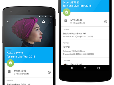 Order details android lollipop material design order