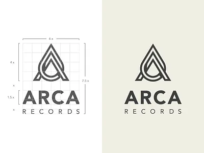Arca Records brand branding construction grid label letter logo monogram music twisted vector