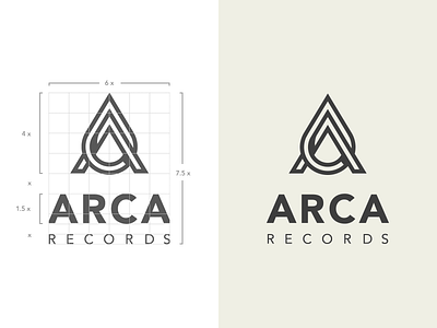 Arca Records brand branding construction grid label letter logo monogram music twisted vector