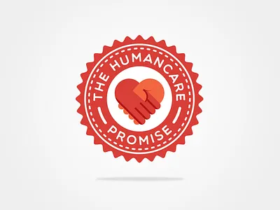 The Humancare Promise badge handshake heart humancare promise stamp
