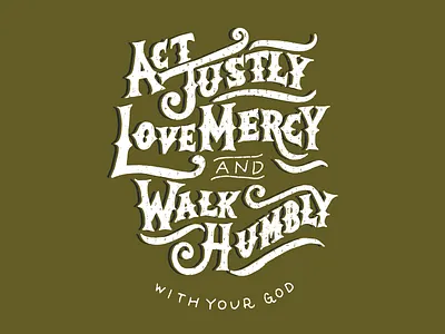 Micah 6:8 hand drawn lettering typography