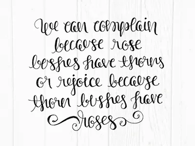 Swirly Quote calligraphy hand lettering quote rose script typography