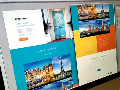 MeetJune Landing Page door focus lab homepage landing page layout teamwork travel ui user interface ux web