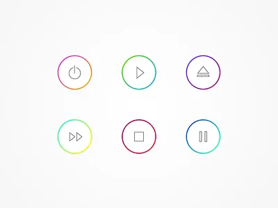 Gradient Icon Exploration button eject expressive flat gradient icon pause play power stop